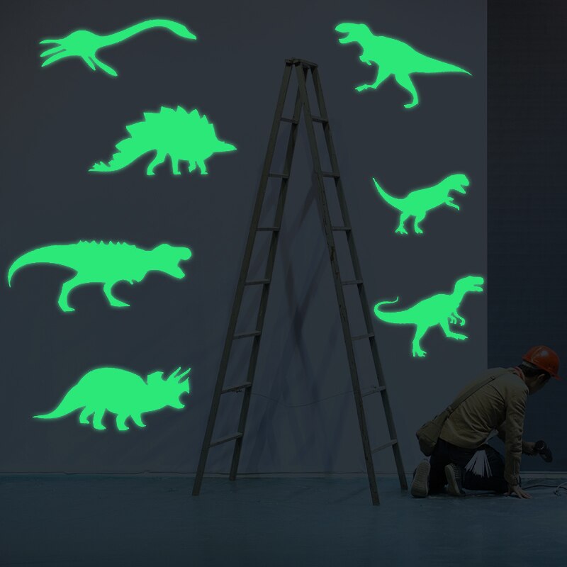 9 stuks / één set glow in the dark dinosaurussen speelgoed voor kinderen stickers plafondstickers voor baby huisdecoratie jongens meisjes