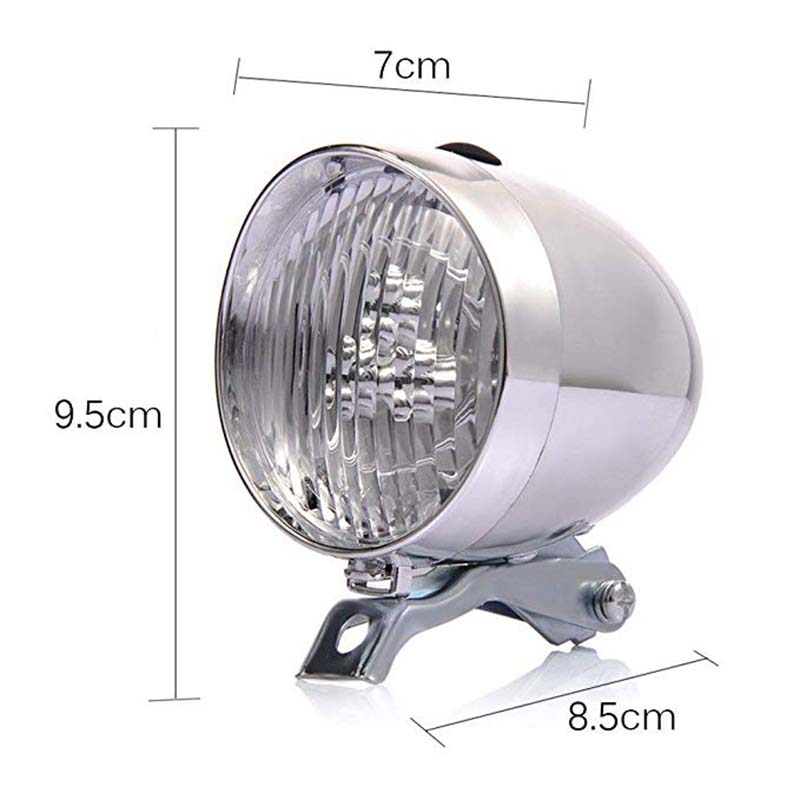Faro delantero Retro para bicicleta, lámpara de linterna Vintage con soporte, 3 LED