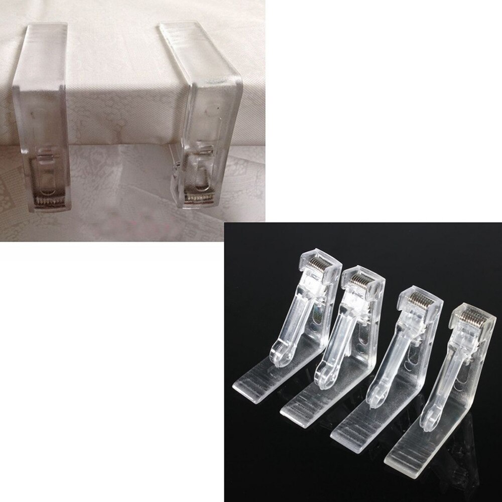 4 stuks duurzame clips van plastic, doorzichtig tafelkleed, tafelkleedklemmen, houderklemmen, feest, picknick, kantoorbenodigdheden, schoolbenodigdheden, schrijfwaren