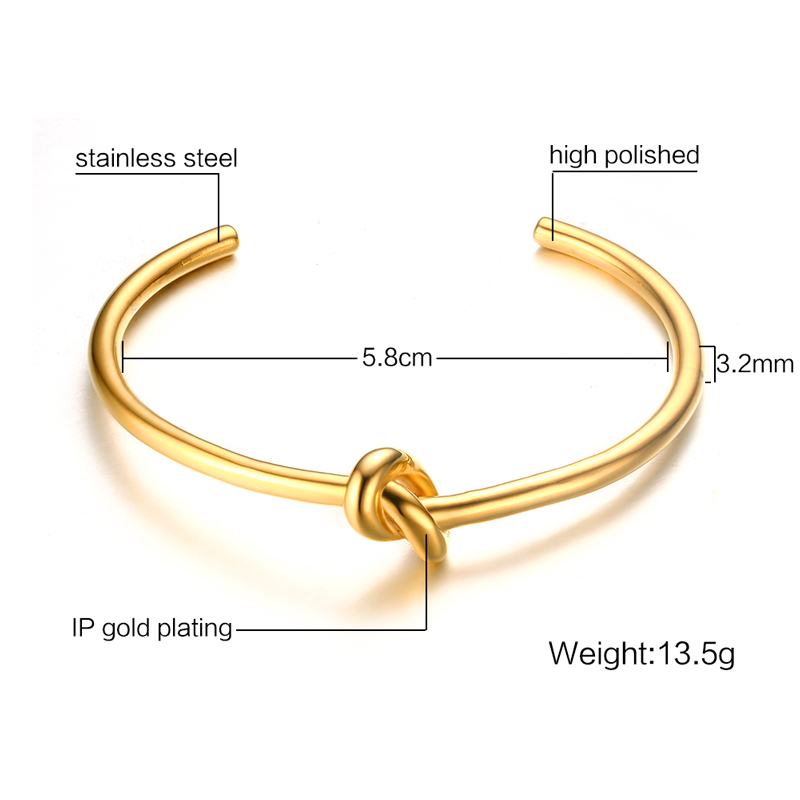 Ronde Circulaire Open Knoop Manchet Bangle Armbanden Voor Vrouwen Elegante Goldcolor Sieraden