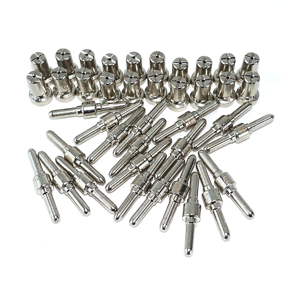 40pcs Plasma Cutting Torch Consumable Cutting Extended Long Plasma Cutter Kit 40A PT31 Plasma Torch Tip Electrode Nozzle