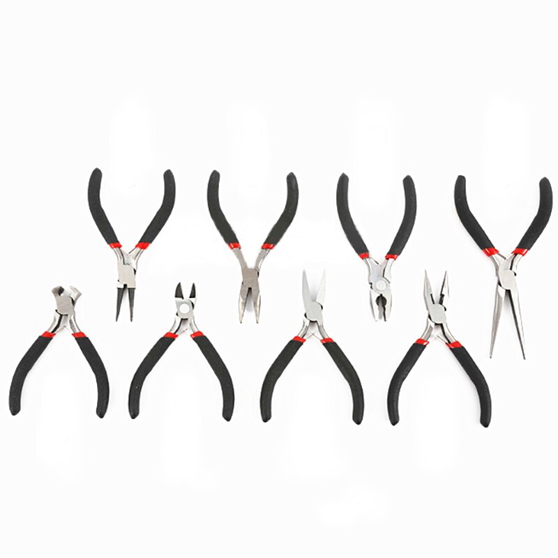 Light Weight Stainless Steel Long Nose Tools Round Flat Long Nose Mini Pliers Jewellery Making Bent Nose Pliers