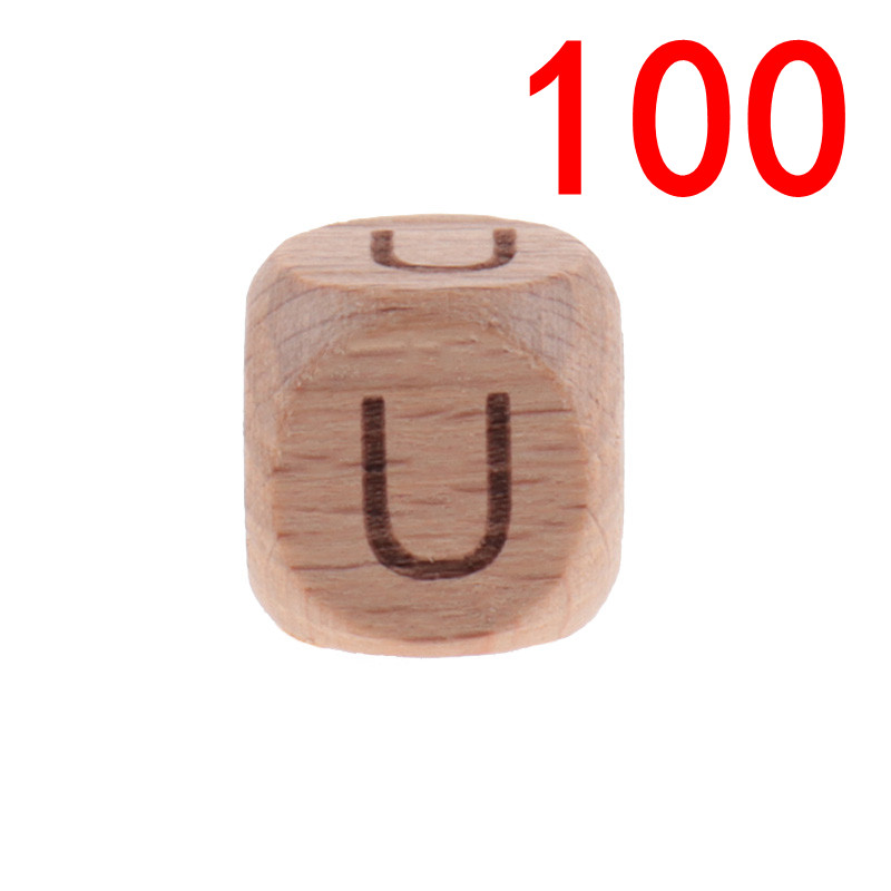 100 Stuks Engels Beuken Hout Letters Kralen 12Mm Alfabet Kraal Voor Sieraden Maken Diy Armbanden Ketting Sieraden Accessoires: Naakt