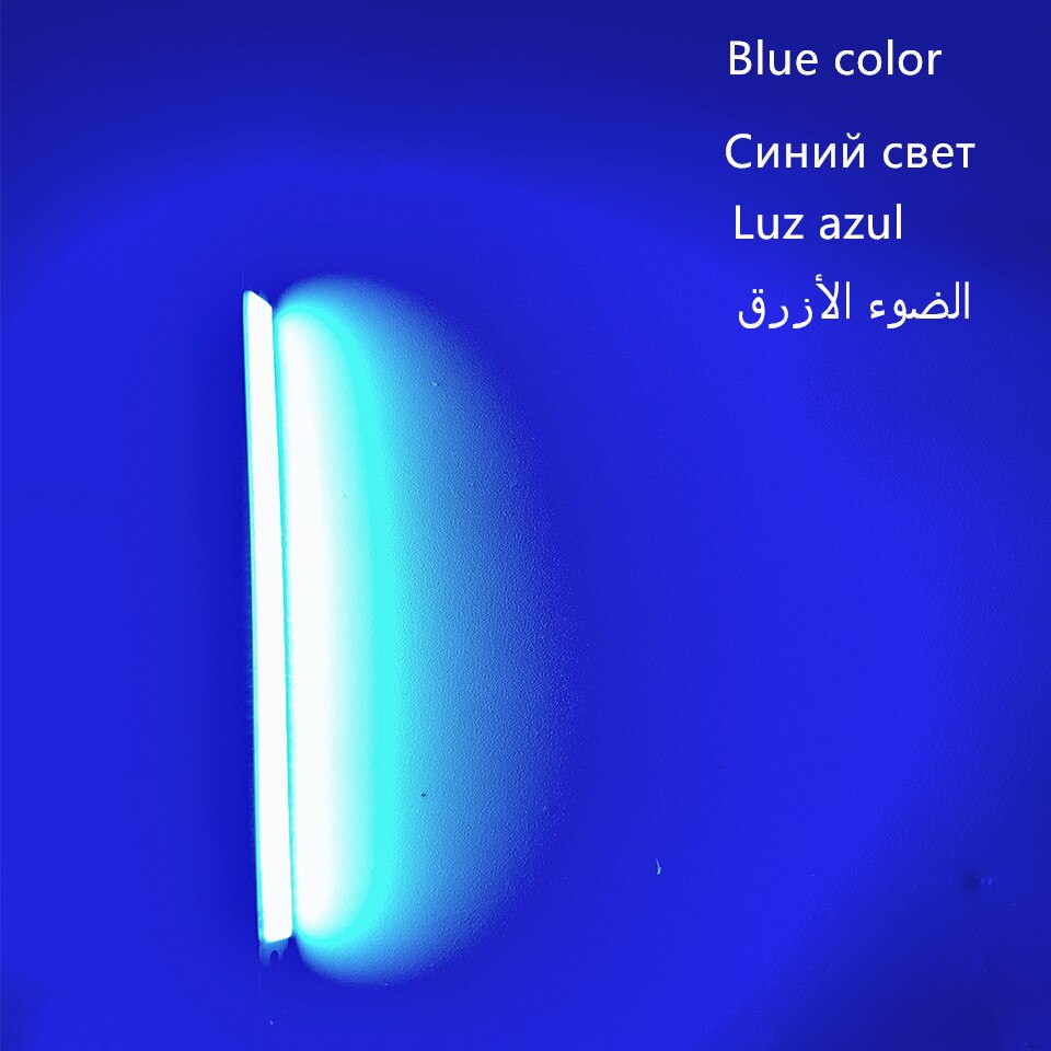 200 x 10mm 0422 10w led lys cob strip lampe  dc 12-14v 1000lm grøn gul rød blå varm hvid ren hvid bar lys: Blå farve