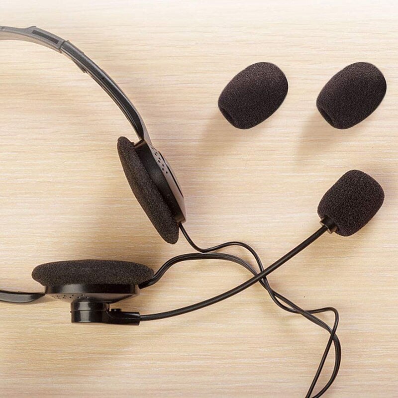 Foam Mini Headphones, 50 Pieces Mini Microphone Windscreen Microphone Covers, 30Mm X 22Mm