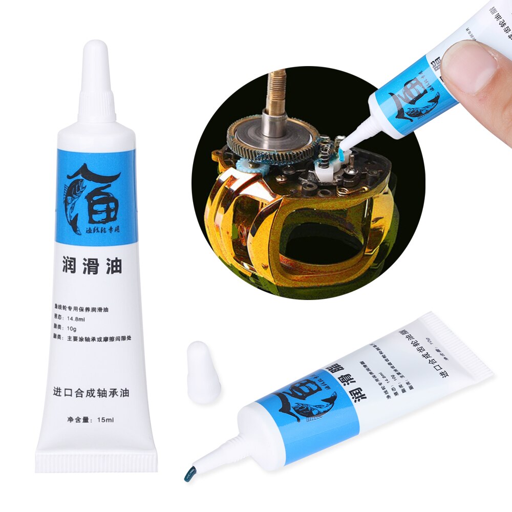 Aceite de carrete de pesca/rodamiento de piñón de Metal, grasa lubricante duradera, accesorios de pesca de , aceite líquido de engranaje, 1/2 Uds.