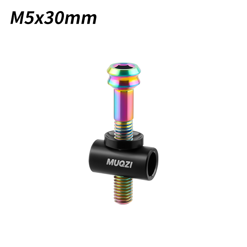 MUQZI Titan-Sattelstützenschraube M5 x 30/40 mm Fahrrad-TC4-Sattelstützen-Befestigungsschraube mit Unterlegscheibe für Fahrradsitzrohr: Beige