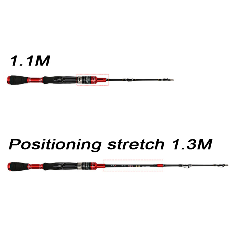 Titanium Alloy Telescopic Fishing Rod Two Adjustable Length Micro Lead Fishing Pole Outdoor Portable Sea Fishing Rod YG43: 1.1M