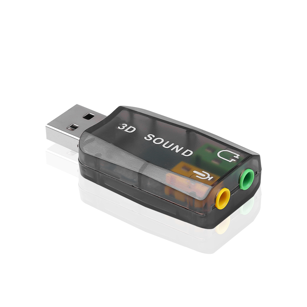 Mini External Usb To 3.5mm Mic Headphone Jack Stereo Headset 3d Sound Card Audio Adapter Speaker Interface For Laptop