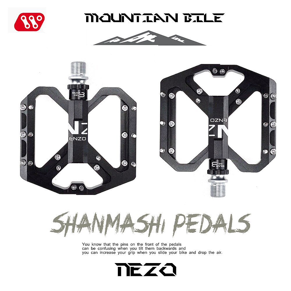 Pédales de vtt 3 roulements antidérapantes en alliage d&#39;aluminium, pièces de bicyclette large Enzo