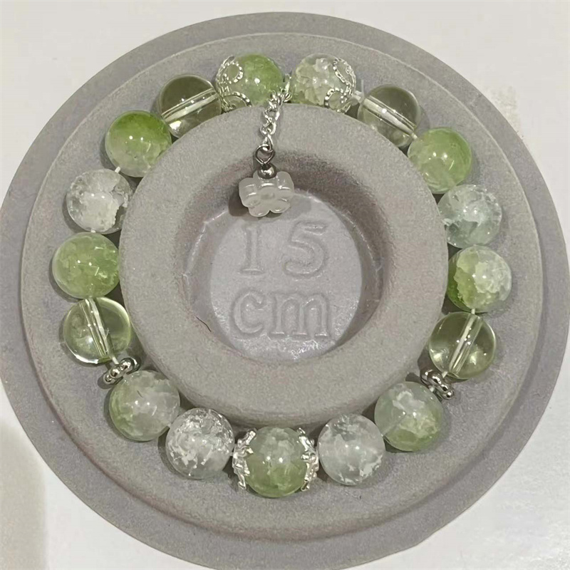 Simples verde pipoca pulseira de cristal para mulheres meninas coreano ins flor raposa pena borla pulseiras amizade jóias presentes
