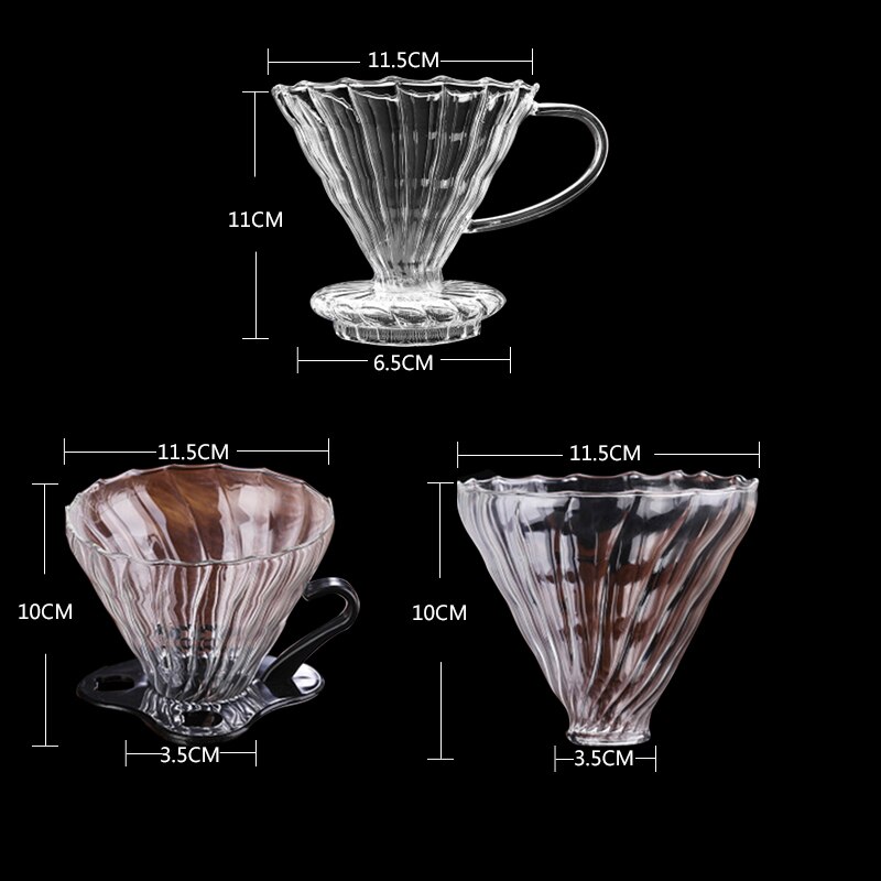 Herbruikbare Glas Koffie Filter Hittebestendige Koffie Drip Filter Praktische Kopje Koffie Filter Trechter Duurzaam Koffie Accessoire