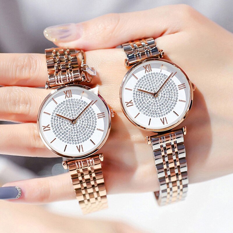 Luxe Kristal Vrouwen Armband Horloges Top Brand Dames Diamanten Horloge Vrouwelijke Waterdichte Stalen Band Klok Relogio Feminino