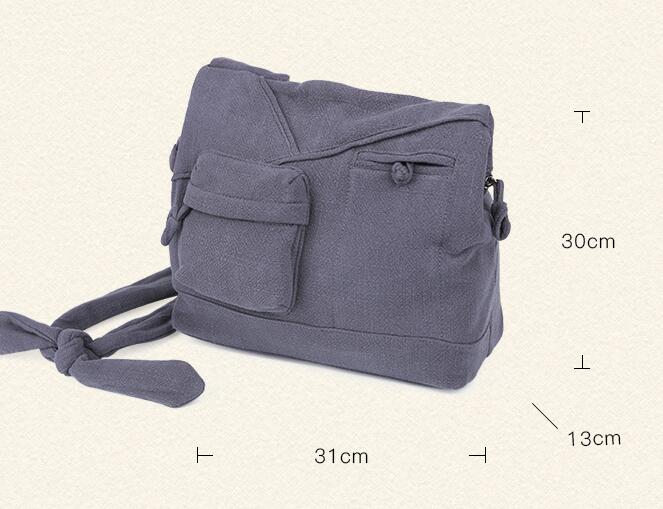 AETOO Literary canvas bag vintage cotton and linen national wind retro shoulder soft bag large capacity personality handbag