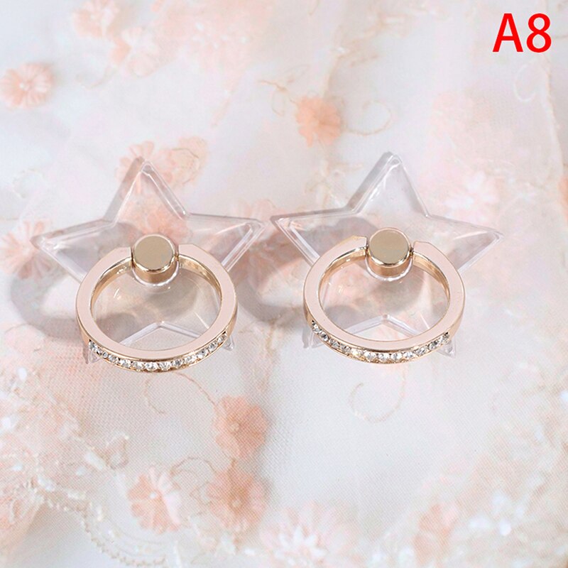 2 Stuks Transparante Mobiele Telefoon Houder Ring Universele Ondersteuning Vinger Ring Houder: A8