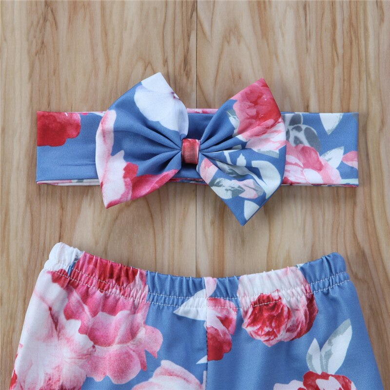 Pudcoco Baby jungen Mädchen Blumen- hosen bebe freundlicher jungen mädchen blume lässig Kleidung BöHöhle Gamaschen Hosen Hosen + Stirnband