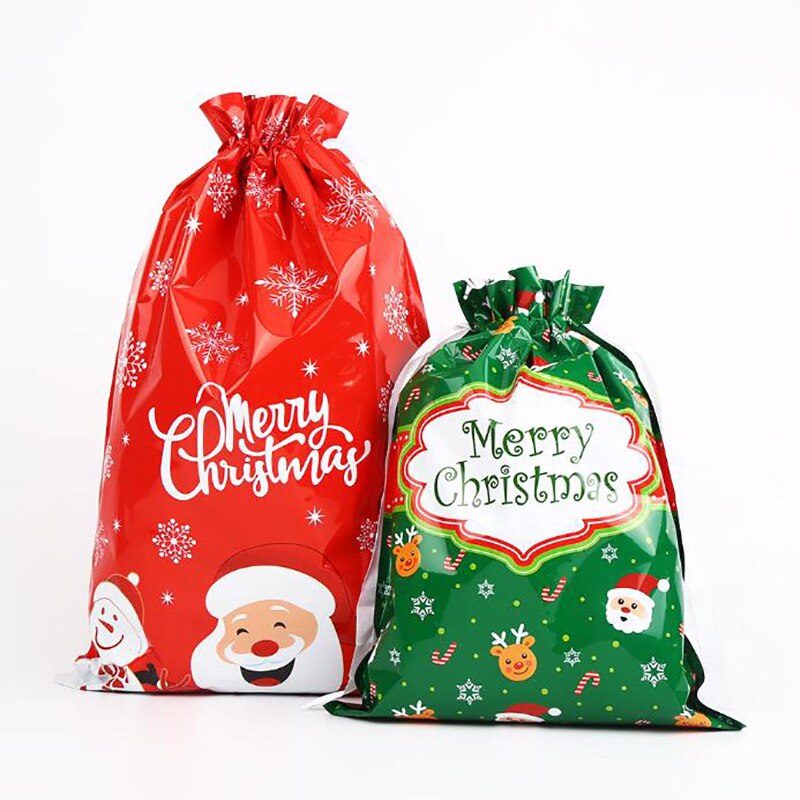 1 stk julepose julepose slik cookies plastpose til emballering mad løbebånd snorlomme