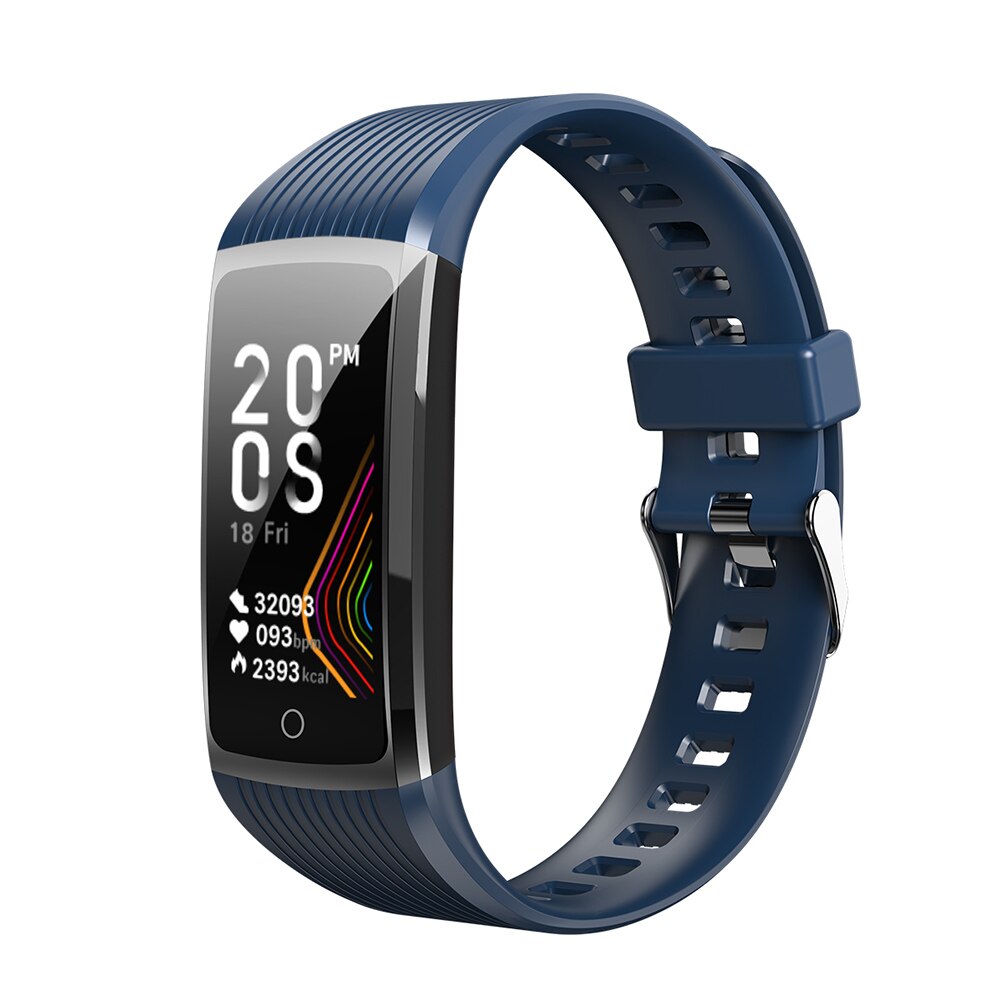 Reloj inteligente deportivo R12 de TPU, dispositivo resistente al agua, con control del ritmo cardíaco, contador de pasos, bluetooth y USB: Azul