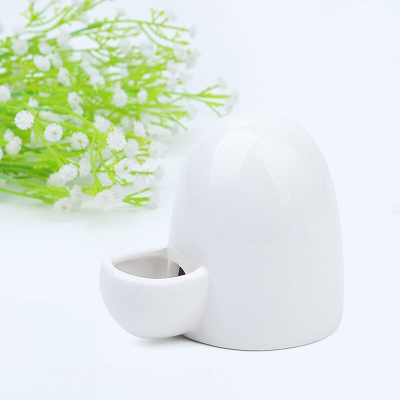 dispensador de agua automático de cerámica para mascotas hámster, dispensador de agua silencioso, alimentador de agua, Mini hervidor de erizo africano: white