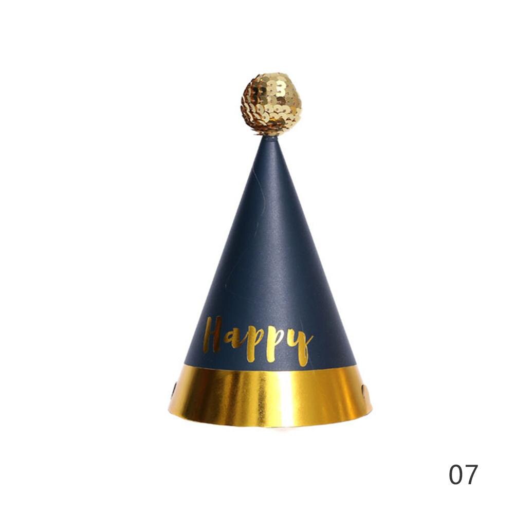 Sombrero de cumpleaños para niños, gorros de papel de feliz cumpleaños, gorro de corona de Príncipe y princesa, decoración de para niño y niña, decoraciones para de cumpleaños: 07