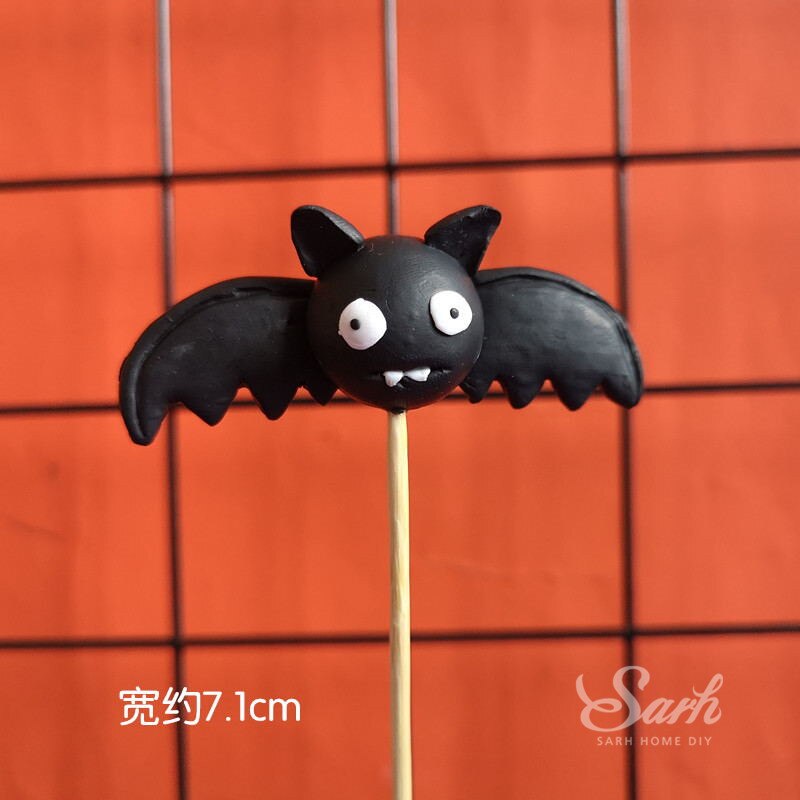 Akryyli onnellinen halloween savi lepakko haamu kurpitsa kakku päällystys temppu tai herkku juhlatarvikkeet jälkiruoan koristelu: 1pc jr169f