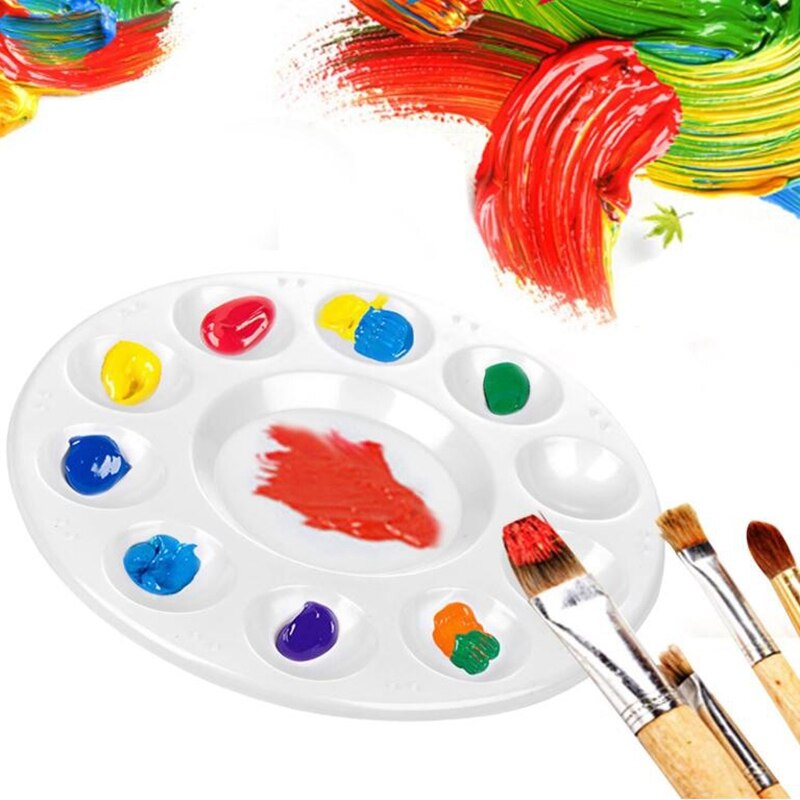 15Pc Palette Art Paint Plastic Drawing Tray Color Palette for Oil Watercolour White Painting Pallet Painting Tool