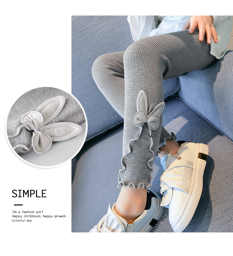 Ondergoed leggings meisjes kinderleggings grijs wit herfst schattige kleding
