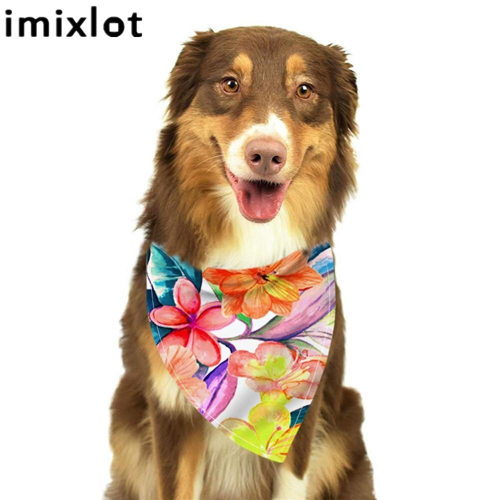 Imixlot di Nuovo Disegno Pet Bandana Bavaglini Stile Foresta Pluviale Tropicale Motivi Simpatico Cucciolo di Cane Gatto Saliva Asciugamano Triangolo Bandane Sciarpa