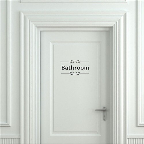 Funny Bathroom Sign Vinyl Wall Sticker – Toilet Restroom Door Decal Men Women