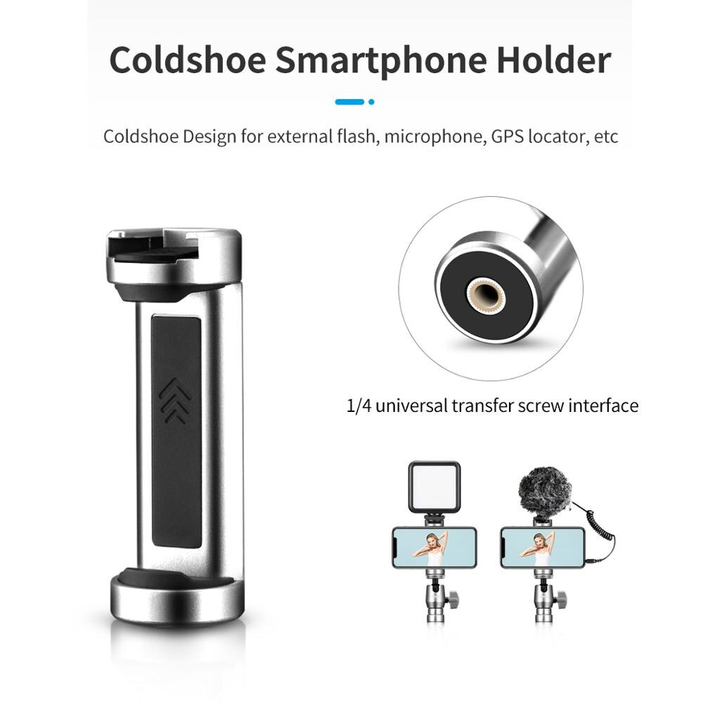 Ulanzi sk -04 udskydelig trådløs monopod stativ selfie koldsko telefonholder til mikrofon led lys 1/4 skrue