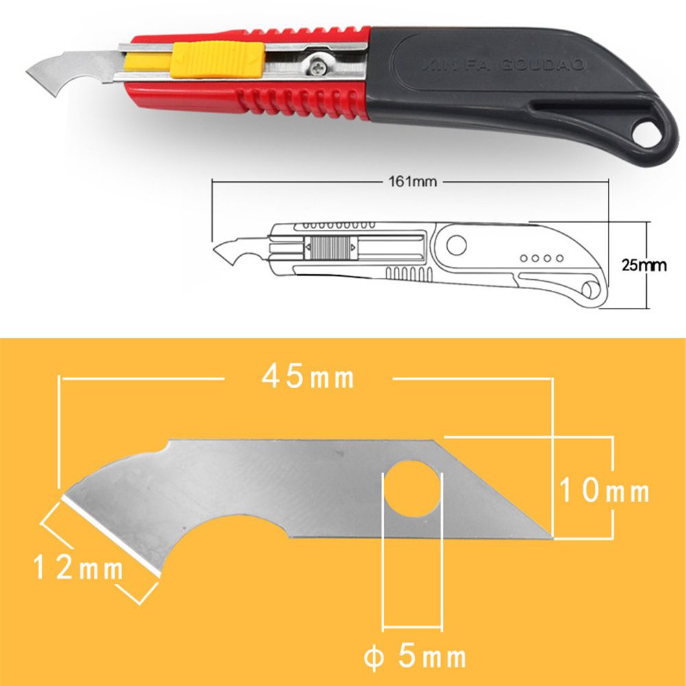 10 stk stål klinge krog kniv klinge abs skærende håndværktøj plastplader akryl cutter
