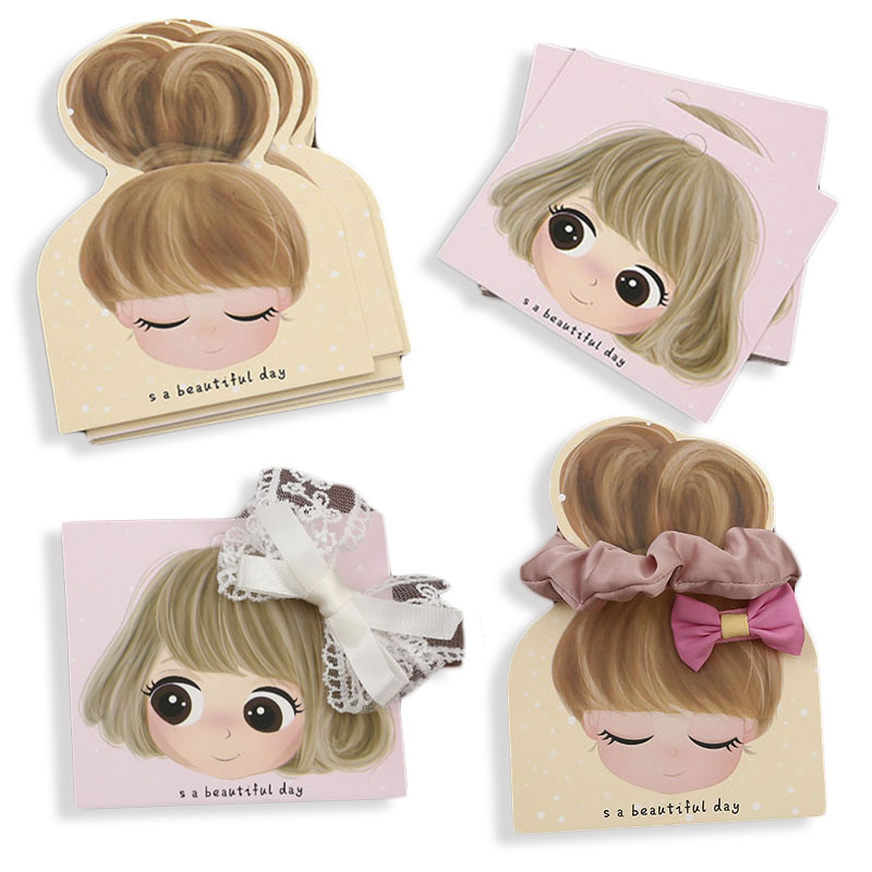 50 unids/lote de pasadores, tarjeta de papel de embalaje, tarjetas de exhibición para niñas pequeñas y bonitas para accesorios para el cabello DIY, etiquetas de precio al por menor, etiquetas de soporte