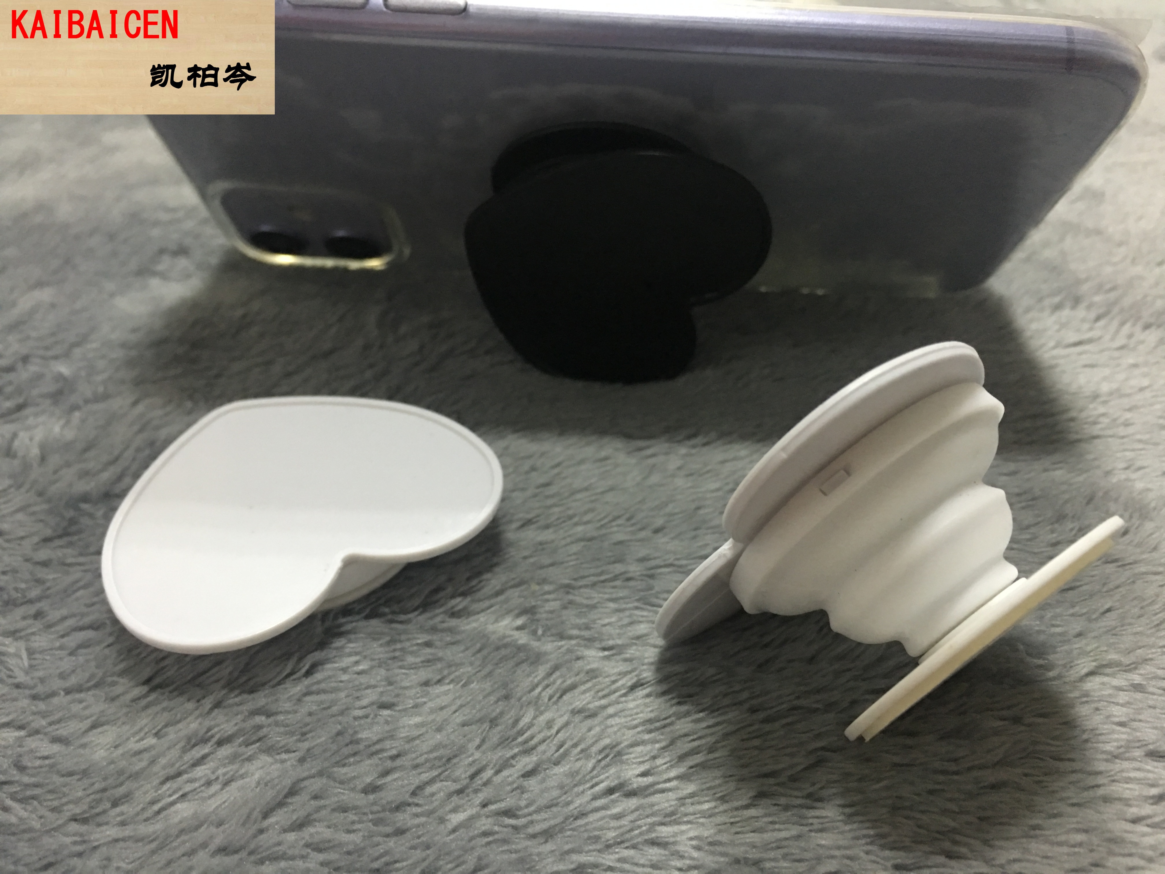 100pcs/lot Universal Heart Cell Phone Holder Real 3M glue Grip UV phone Stand 360 Degree Finger Holder Flexible adjustable