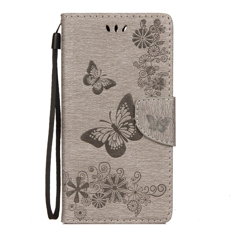 per Samsung galassia A02S custodia SM-A025 etui per Samsung A02S A02 S A 02 S portafoglio Flip coperchio Galaxya02s retrò farfalla pelle Capa: grigio