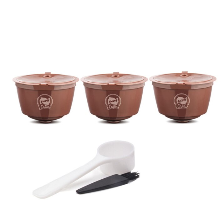 Icafilas-filtro de cápsula de café con Crema para Dolce Gusto, cestas reutilizables rellenables para taza de café, actualización de 3. ª para cafetera Dolce Gusto: Brown