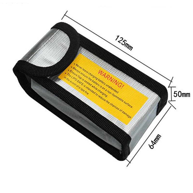 Lipo Batterij Draagbare Brandwerende Veiligheid Zak Lipo Guard Explosion Proof Brandwerende Opladen Sack Batterij Safe Bag Voor Battey: 64x50x125MM