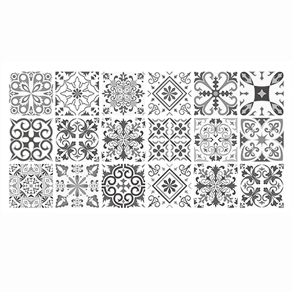 Mosaic Retro Wall Sticker Floor Sticker Wall Decals Waterproof Tile Sticker for Kitchen Bathroom Living Room 100x50cm: HZ005