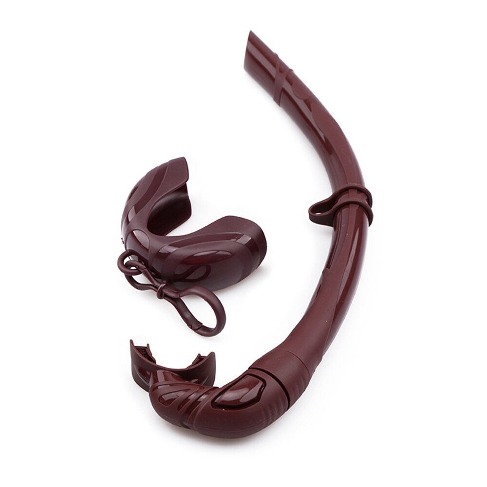 Silicone Snorkel Dry Breathing Tube Underwater Water Sports Swimming Diving Snorkeling Adults Swim Pool Air Tube: Brown