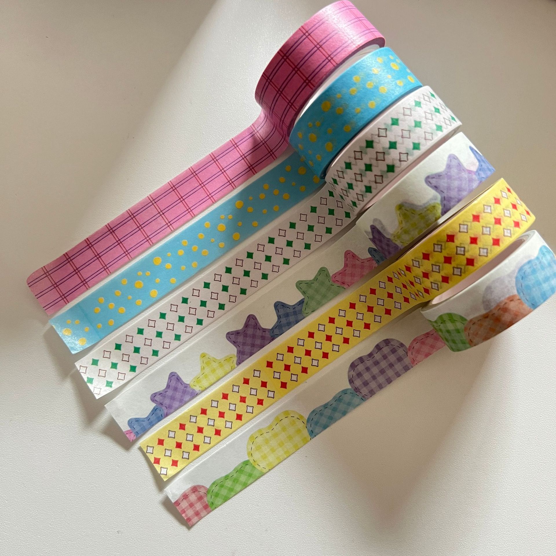 Ruit Vijfpuntige Ster Washi Tape Diy Scrapbook Primer Collage Mobiele Telefoon Dagboek Fotoalbum Happy Plan Decoratie