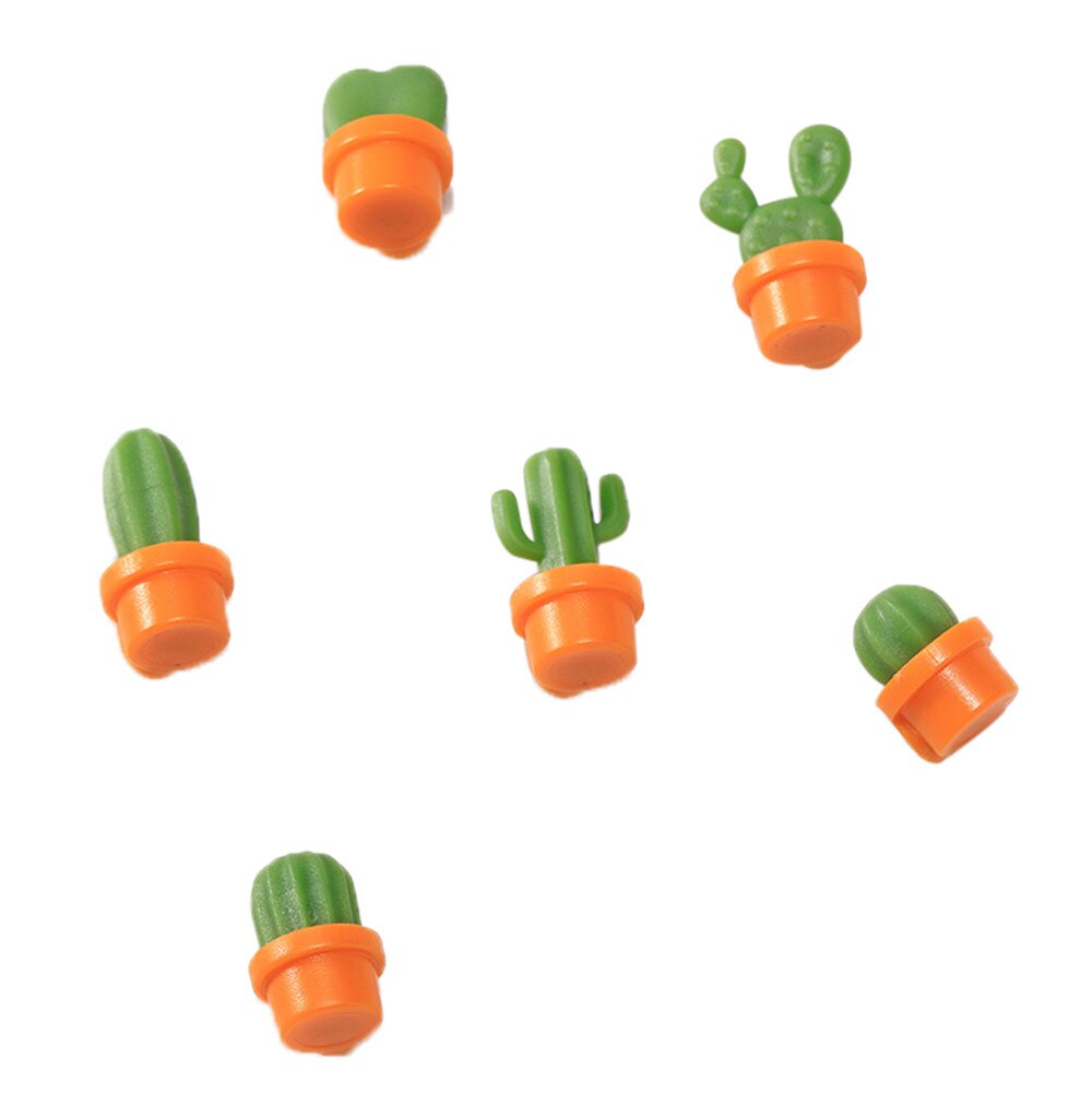 6 stk/sæt boligindretning køleskabsmagneter sød kaktus saftig knap kaktus køleskab besked klistermærke #t2