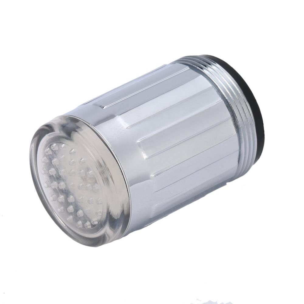 Grifo de agua brillo ducha LED Sensor de presión de luz del grifo 3 colores RGB colorido Mini cocina accesorios de baño