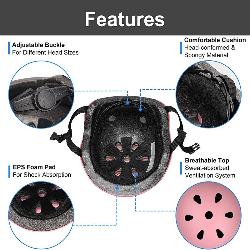 Bike Kids Adults Helmet Safety Helmet Adult Teenager Bicycle Cycle Bike Scooter BMX Skateboard Skate Stunt Bomber Cycling Helmet