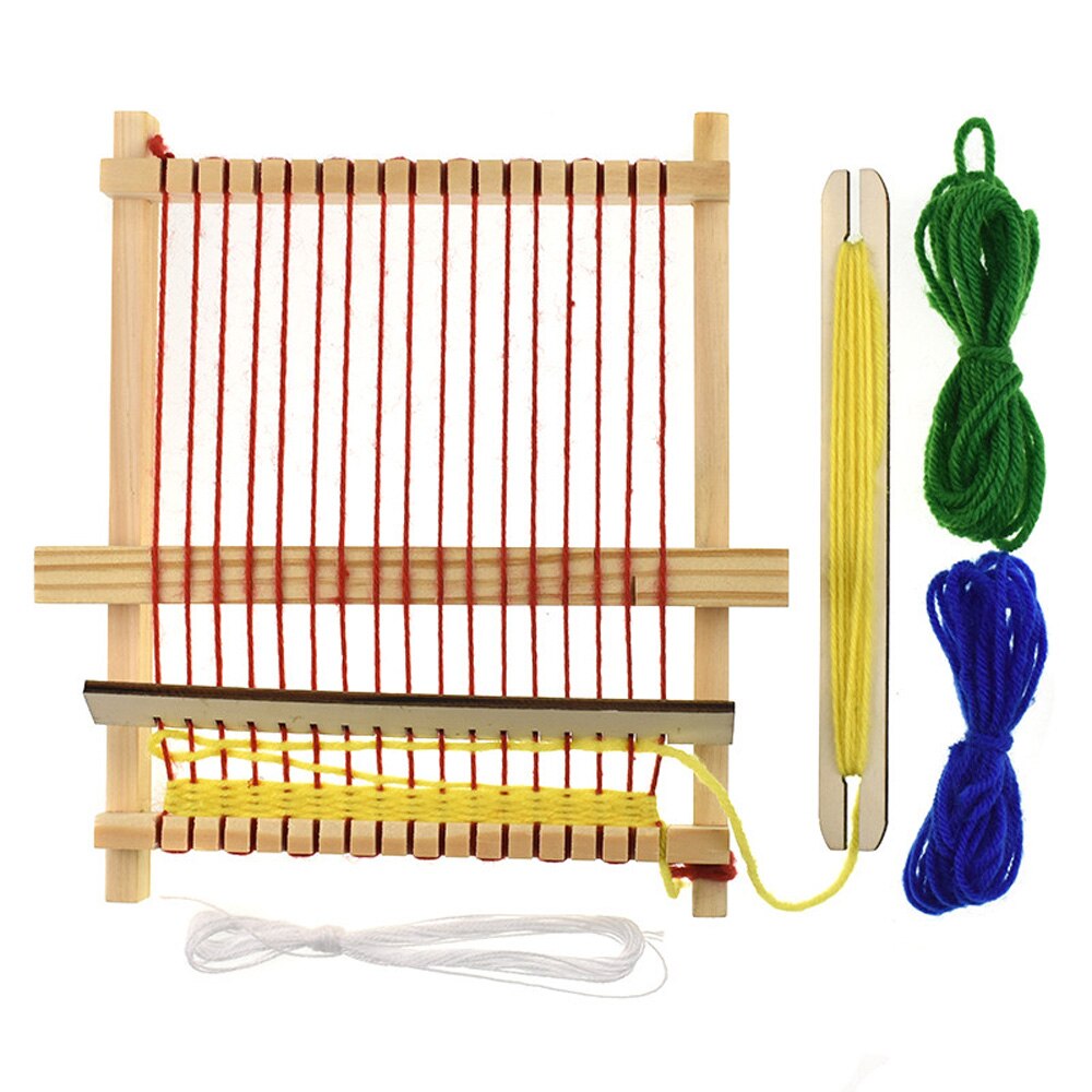 Telar tejido para niños, juguete artesanal, marco de madera, máquina para tejer a mano DIY, juguetes educativos para niños