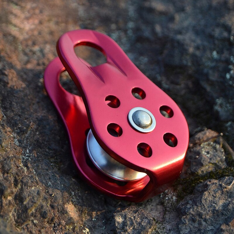 Outdoor Travel Climbing Rope Pulley 26Kn Fixed Pulley Mountain Adventure Crossing Pulley Climbing Climbing Downhill Rescue Equip