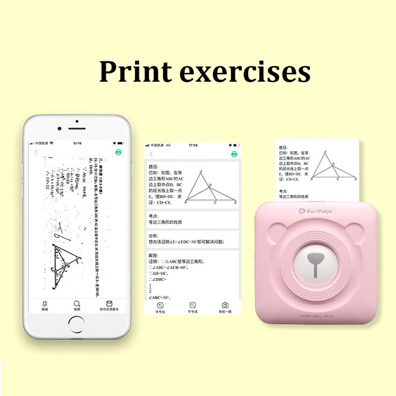 PeriPage A6 Pocket Printer Portable Thermal Bluetooth Printer 203/304 DPI Photo Printer for Android iOS PC Label Maker Machine