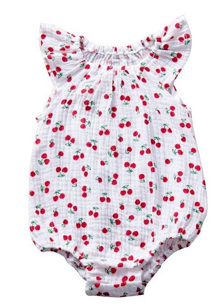 Bomuld linned baby piger romper tøj sommer blomsterprint flue ærmer småbørn børn jumpsuit one-piece outfits soldragt tøj: -en / 6m