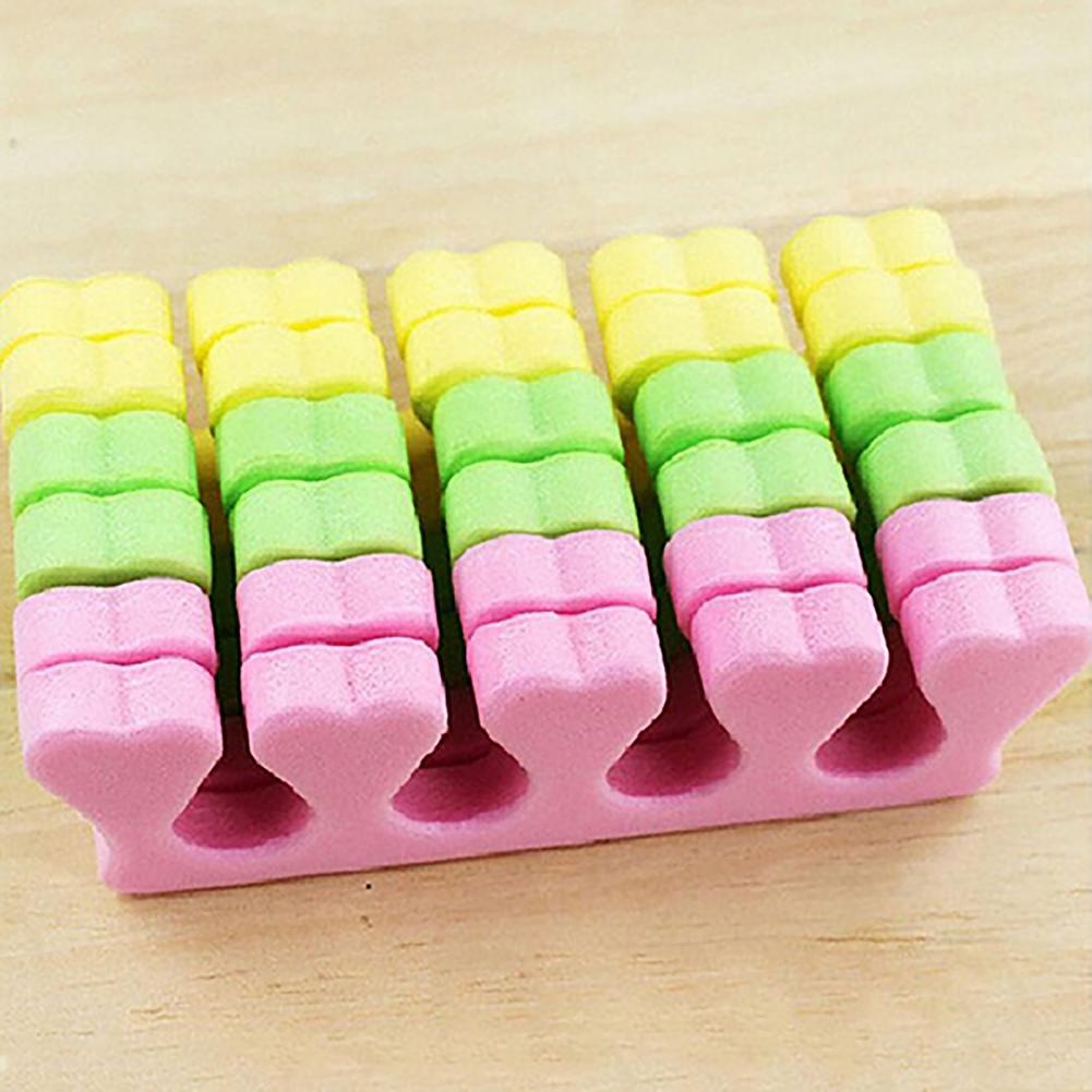 Separador de dedos para uñas, esponja suave para salón de manicura y pedicura, de Color, esmalte de Gel UV, herramientas de belleza y pedicura, 10 Uds.