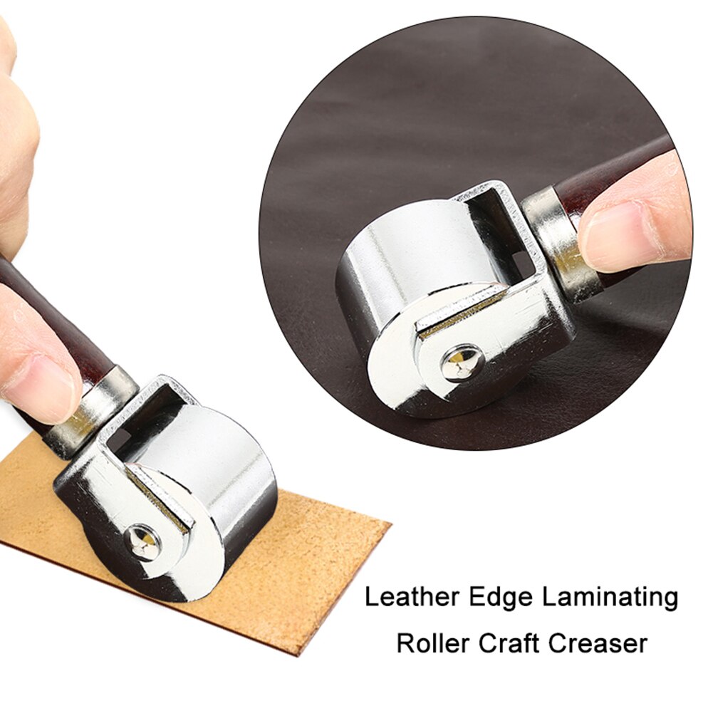 Lær lim kanter laminering rulle håndverk lær håndverk rulle gjør det selv håndlaget krølleverktøy 26/60/100mm lær rulle