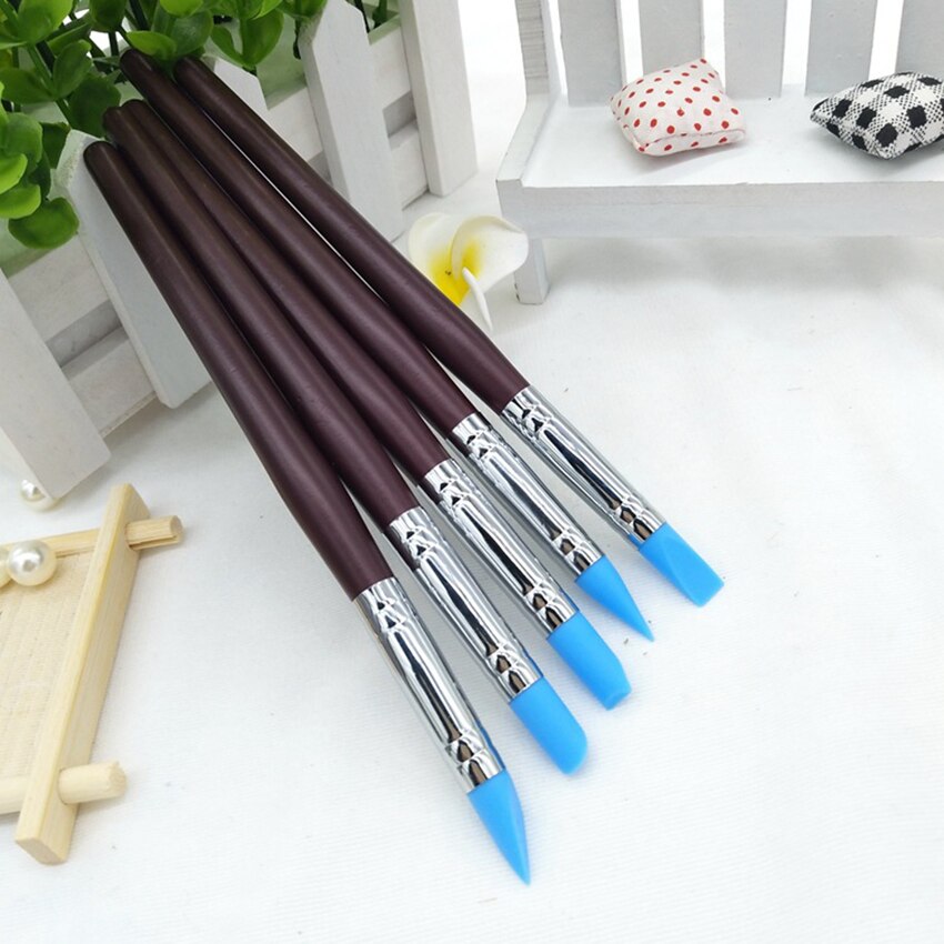 5 pièces/ensemble sculpture polymère argile outils caoutchouc pointe Silicone brosses poterie argile stylo façonnage sculpture outils pour peinture Nail Art