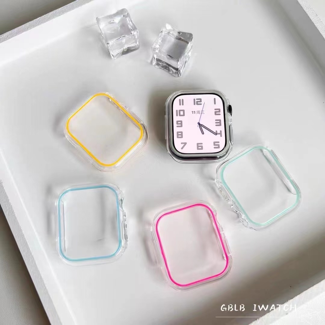 Lichtgevende behuizing voor Apple Watch-serie 9 8 7 6 5 4 3 SE 45 mm 41 mm 38 mm 42 mm 40 mm 44 mm 49 mm Glow PC Cover Frame iWatch-accessoires